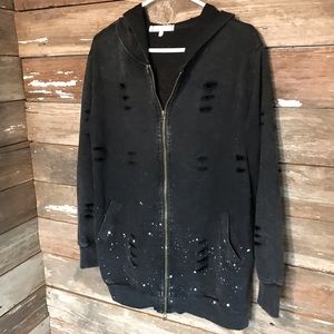 Long Sleeve Zip Up Hoodie- Gilded Intent